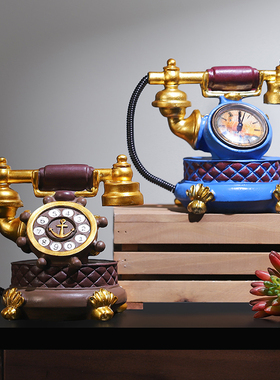 现代电话创意小家居客厅酒柜书柜书架摆设书房装饰品