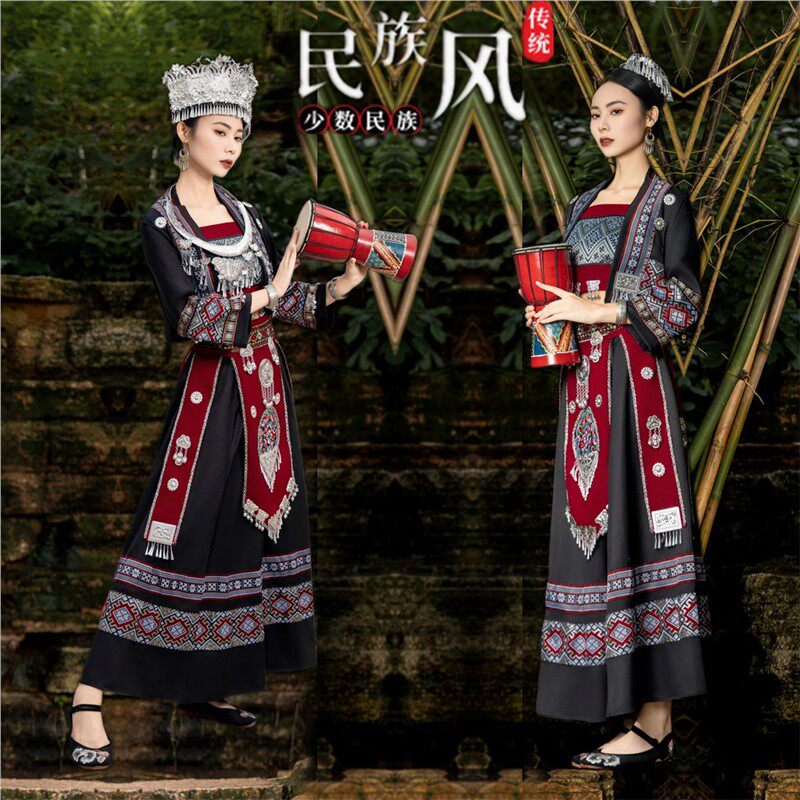 苗疆少女苗族服装全套重工银饰头饰贵州千户苗寨旅拍写真民族女装