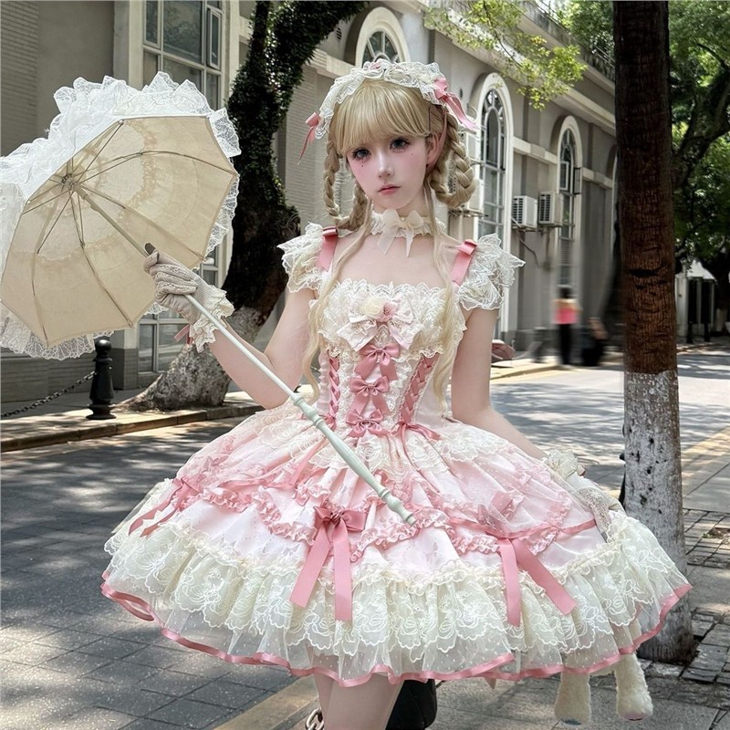 Lolita洋装芭蕾风吊带连衣裙