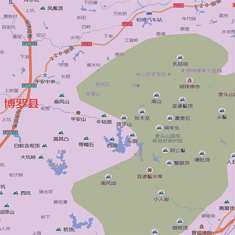 新款惠州市地图图办公室挂图防水墙壁超大装饰画