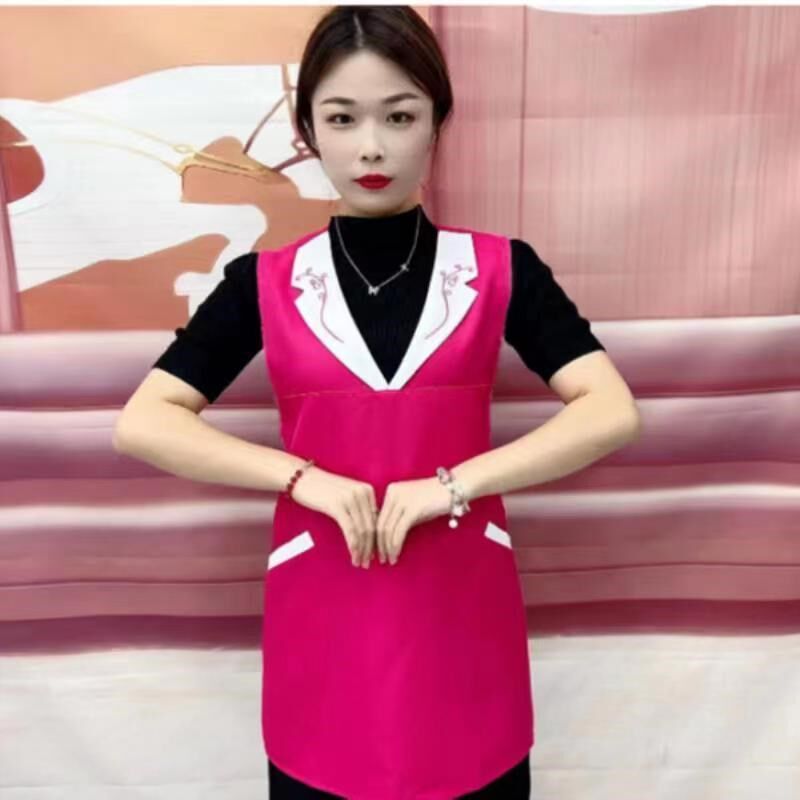 围裙新款师养生馆工作服美发师潮流工具服时尚防污罩衣