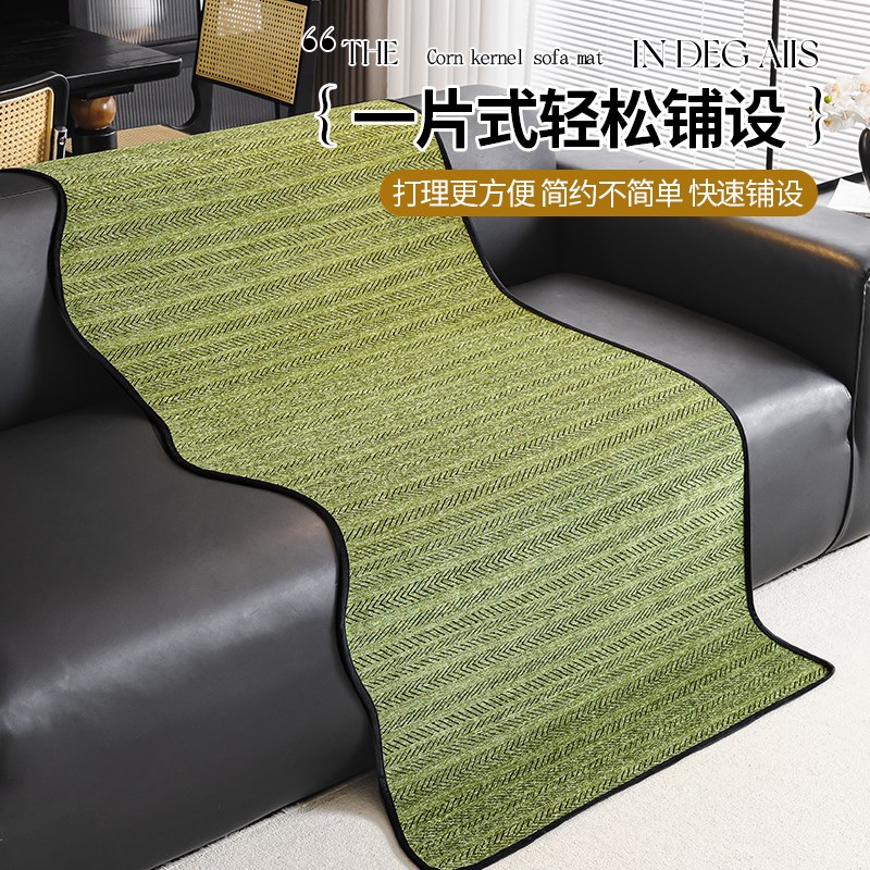 防猫抓鱼骨纹雪尼尔异形规则沙发坐垫沙发罩沙发盖布