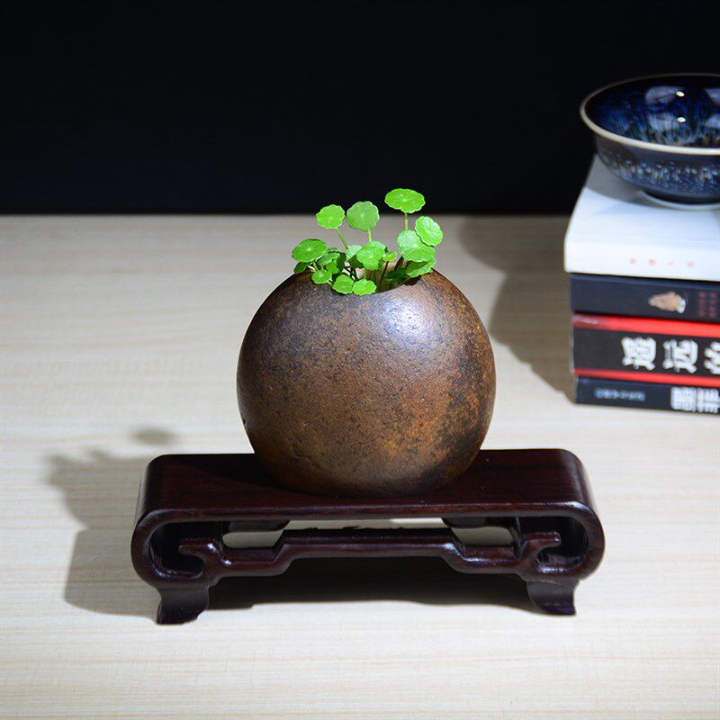 天然石头大湾石客厅茶室书房民宿茶台水培干瓶器盆