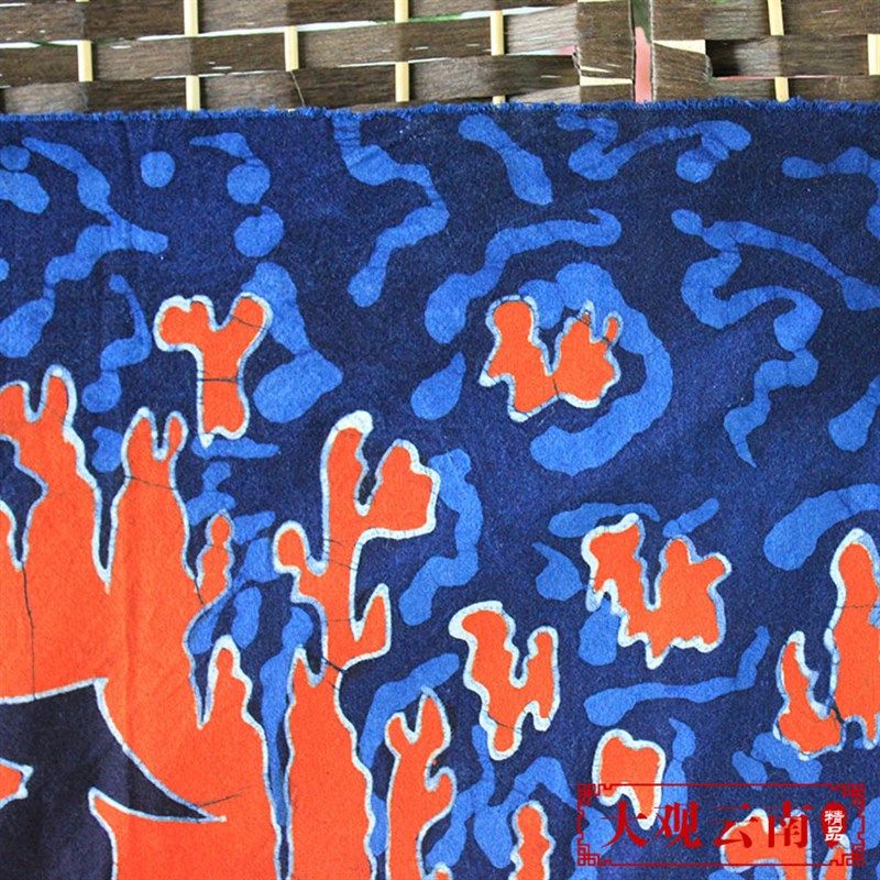 苗族蜡染画渔翁民族特色工艺品壁挂礼品手工制作酒吧饰壁画