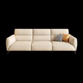 布艺沙发棉麻免洗客厅现代小户型直排三位靠背奶油风沙发