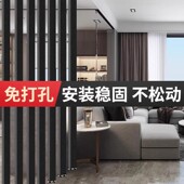 铝合金方通屏风栅栏玄关立柱免打客厅办公室竖条纹木纹铝方管