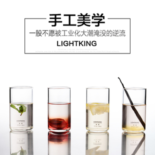 明尊 直身玻璃杯 耐热绿茶杯牛奶杯果汁饮料杯水杯