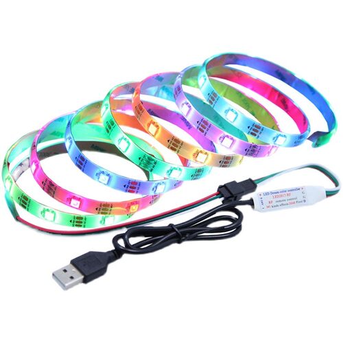 幻彩变色灯带跑马流水灯条七彩追光流星雨装饰灯遥控