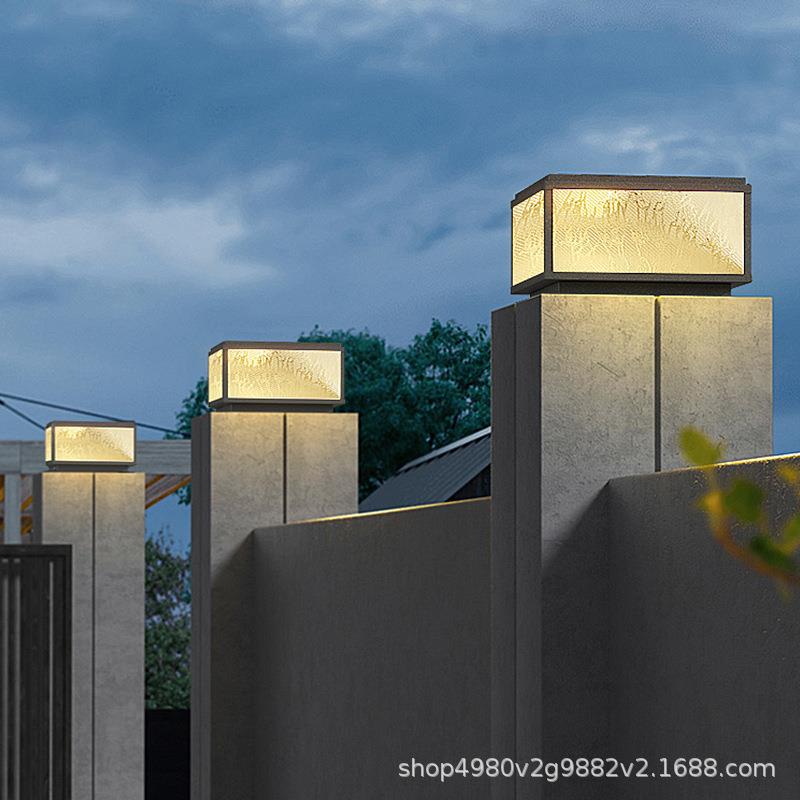 太阳能户外柱头灯防水别墅大门柱子围栏围墙灯室外家用庭院门柱灯