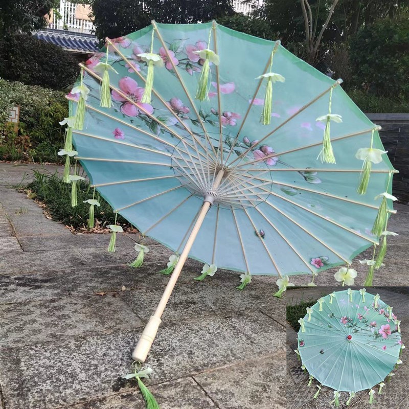 雨伞儿童古风瓣流苏伞防雨古代汉服舞蹈伞饰道具走秀演出跳舞
