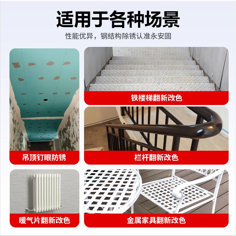 石板钉眼防锈漆金属防腐吊顶螺丝自攻钉白色水性油漆防锈桶装