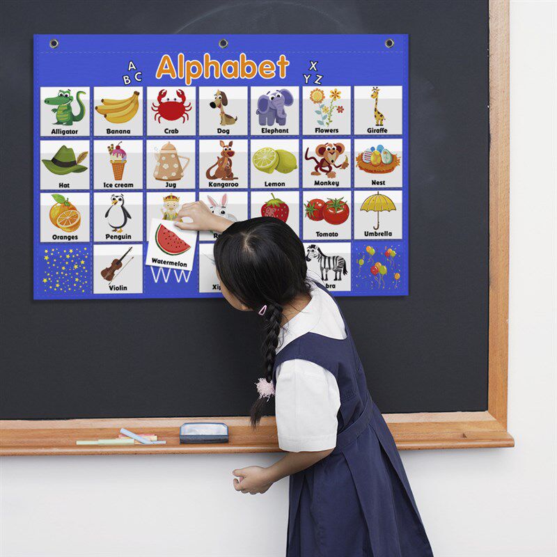幼儿园教室教学挂袋英语字母认知单词识字卡墙挂儿童早教课堂教具