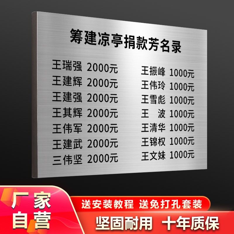 祠堂牌捐款牌铜牌公司门牌广告牌订制招牌牌匾制作