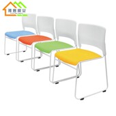 白色课桌椅堆叠学生培训桌椅塑胶会议桌堆叠桌椅时尚 培训桌椅