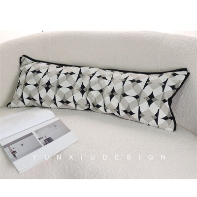 云岫家居  黑白几何长条腰枕*9睡枕