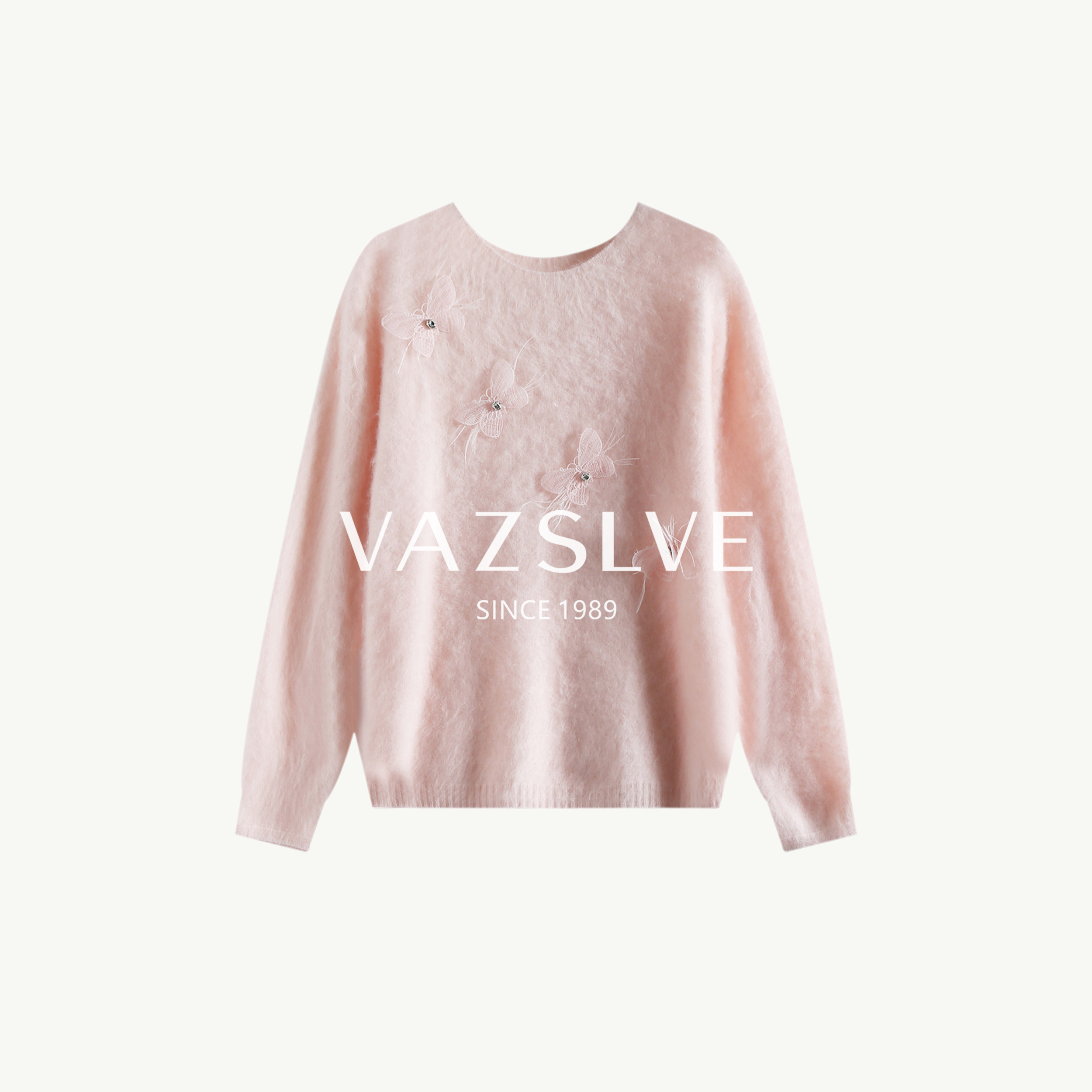 【VAZSLVE/全新奢品】羊毛拉毛立体蝴蝶毛衣温柔风 MJZ7-ZH007