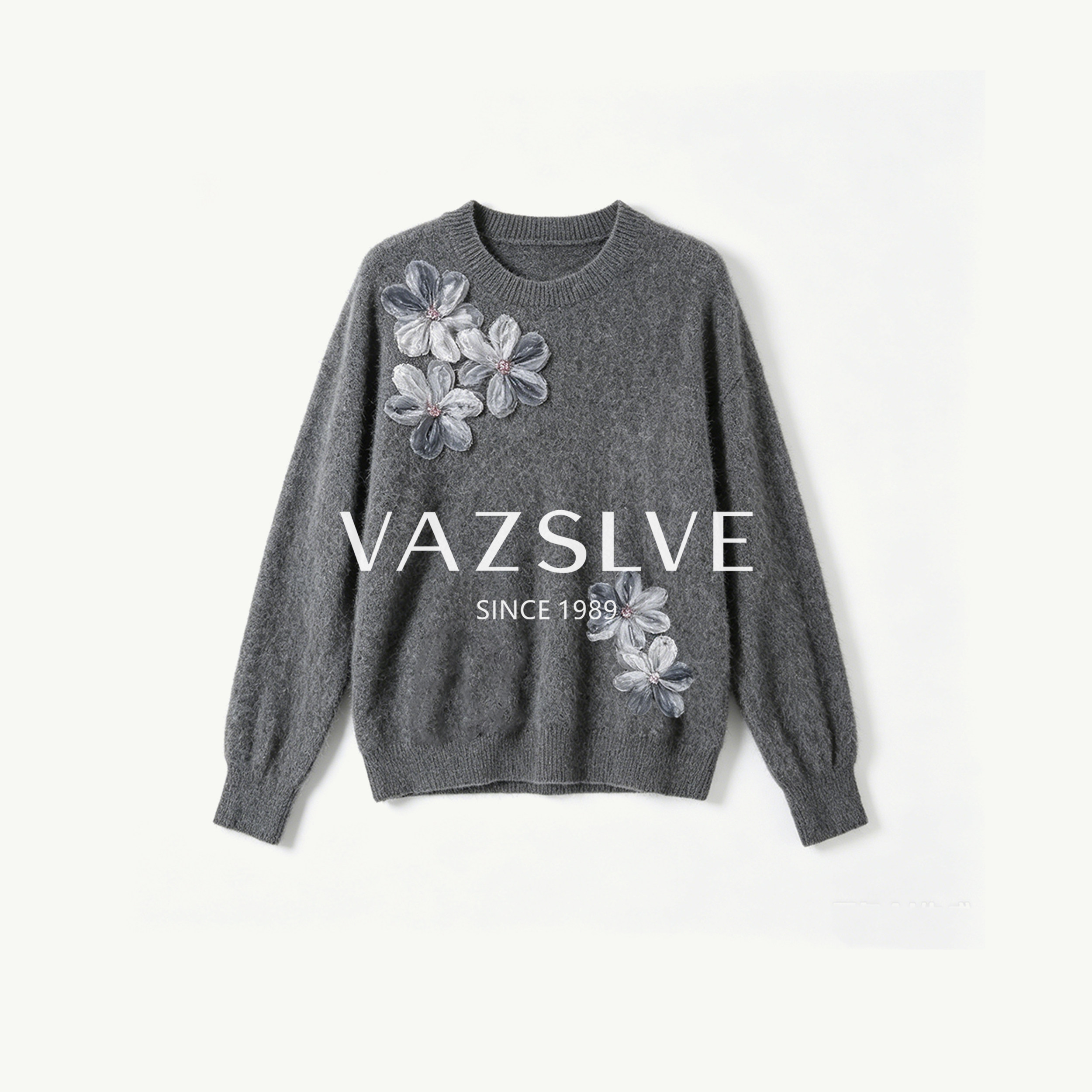 【VAZSLVE/全新奢品】羊毛拉毛立体花朵羊毛针织衫 MJZ7-ZH003