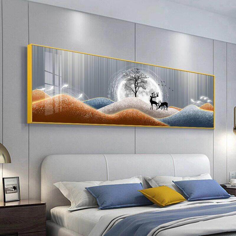 轻奢风卧室装饰画高级感简约客厅背景墙海景壁画主卧房间床头挂画