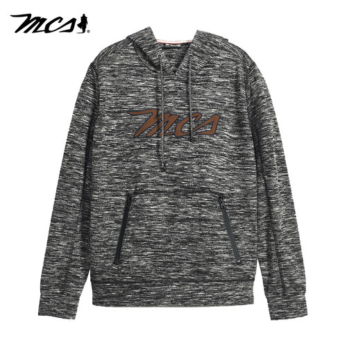 MCS美式复古针织连帽宽松卫衣男