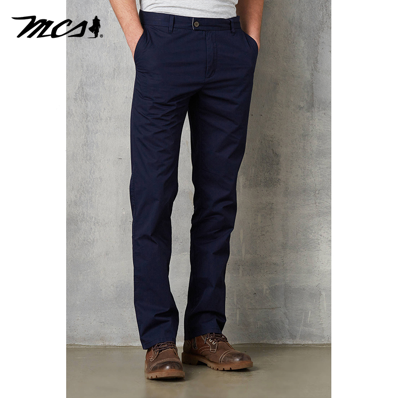 MCS直筒显瘦纯棉舒适商务休闲裤