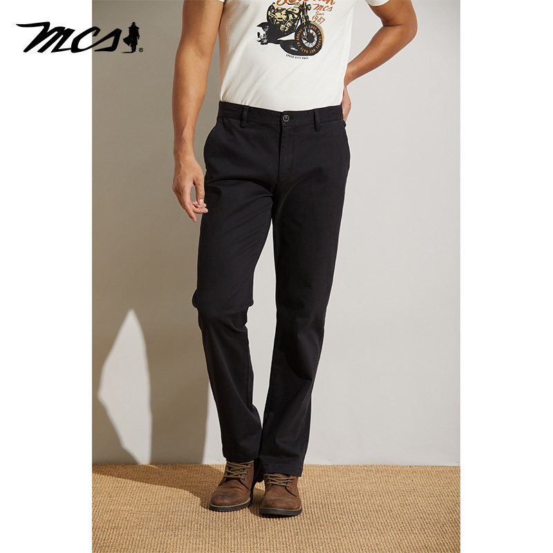 mcs男款商务正装直筒合身休闲裤
