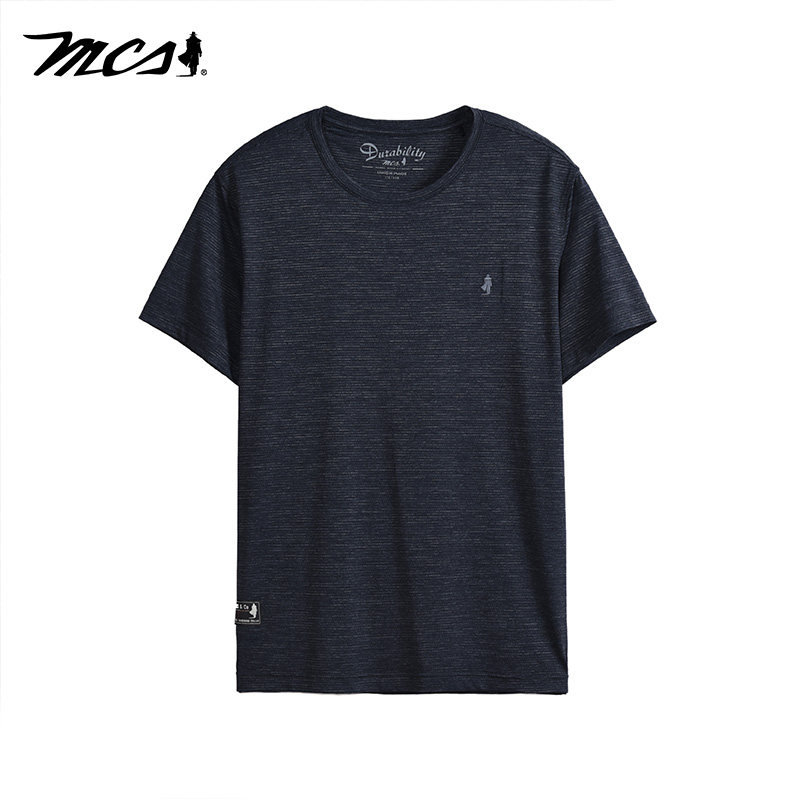 MCS男装源自万宝路夏季圆领薄款透气短袖男士休闲百搭T袖