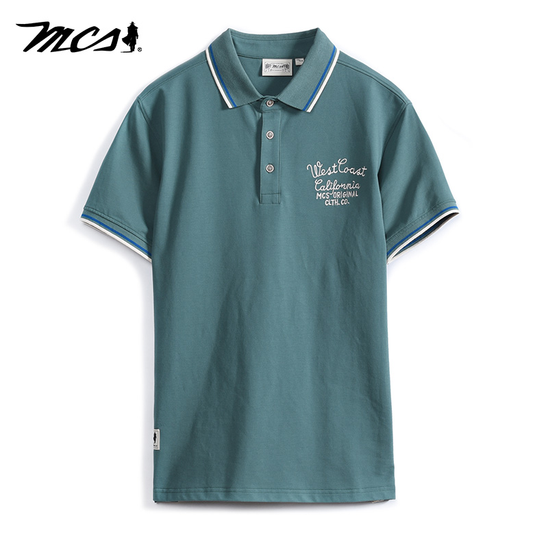MCS男多色可选西海岸刺绣POLO衫