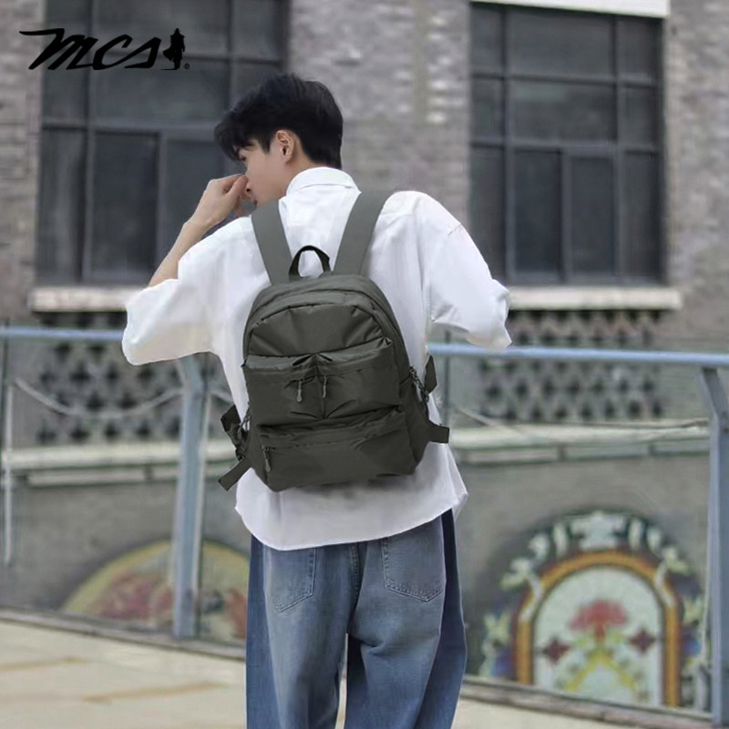 MCS大容量尼龙抗撕裂双肩包男士