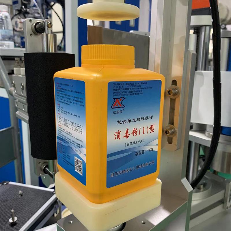 小型HZ854立式方瓶贴标机 六瓶异贴形棱瓶贴标机四瓶方桶蜂蜜边瓶