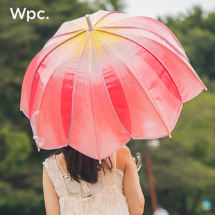 Wpc.郁金香花瓣形状雨伞透明渐变时尚 新款 设计高颜值女生长柄雨伞