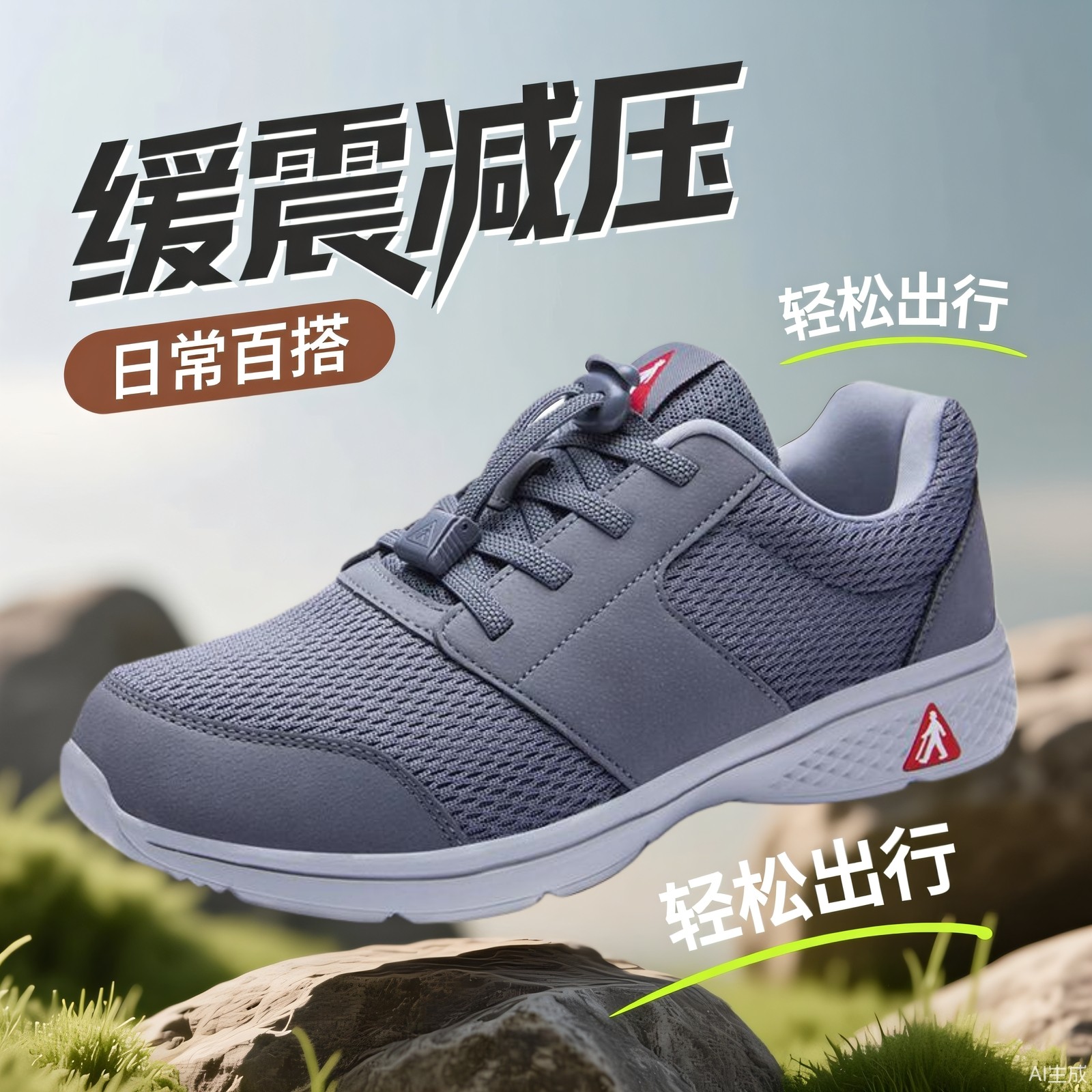 足力健老人鞋轻便透气运动鞋防滑中老年健步鞋舒适散步鞋