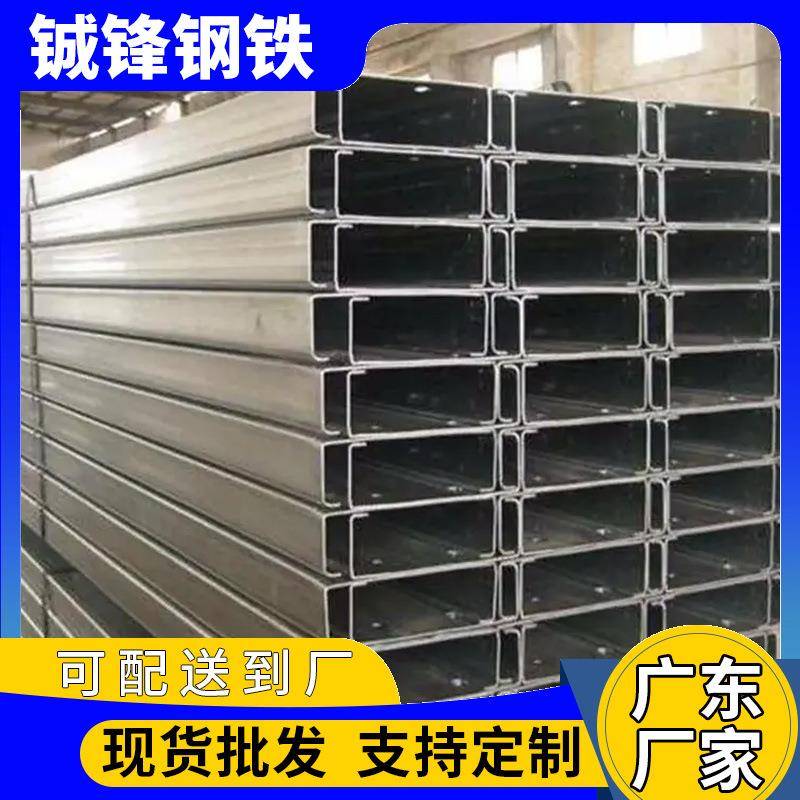 佛山c型槽钢抗震支架冲孔檩条钢结构厂房用钢30*60镀锌C型钢加工