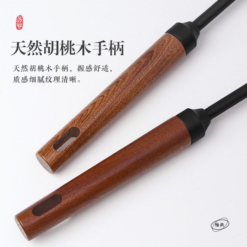 老式铸头炒菜铲子炒勺木粘锈铲勺厨具炒勺长汤勺装