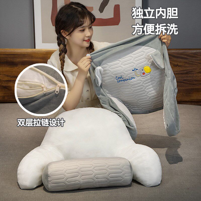 夏季乳胶冰丝靠枕床头靠垫床上抱枕看书腰枕办公室护久坐屁垫腰靠