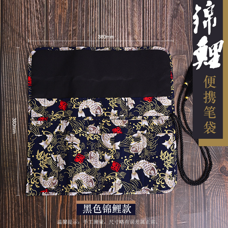 新款流行古风级感颜值卷笔帘美术生水彩毛笔画笔袋
