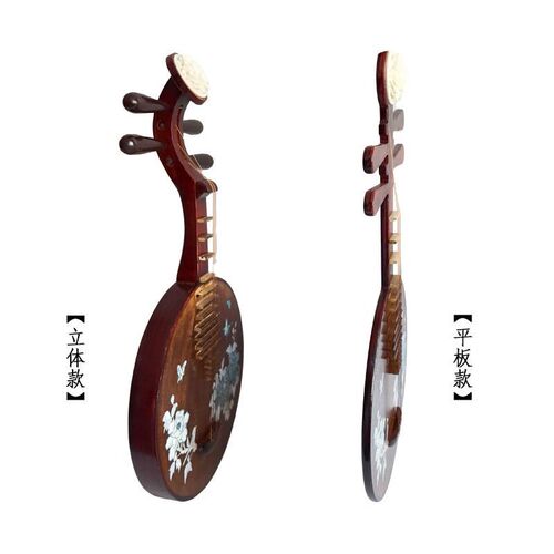 仿真复古月琴舞台表演古风摄影布景仿螺钿手绘复古饰 - 封面
