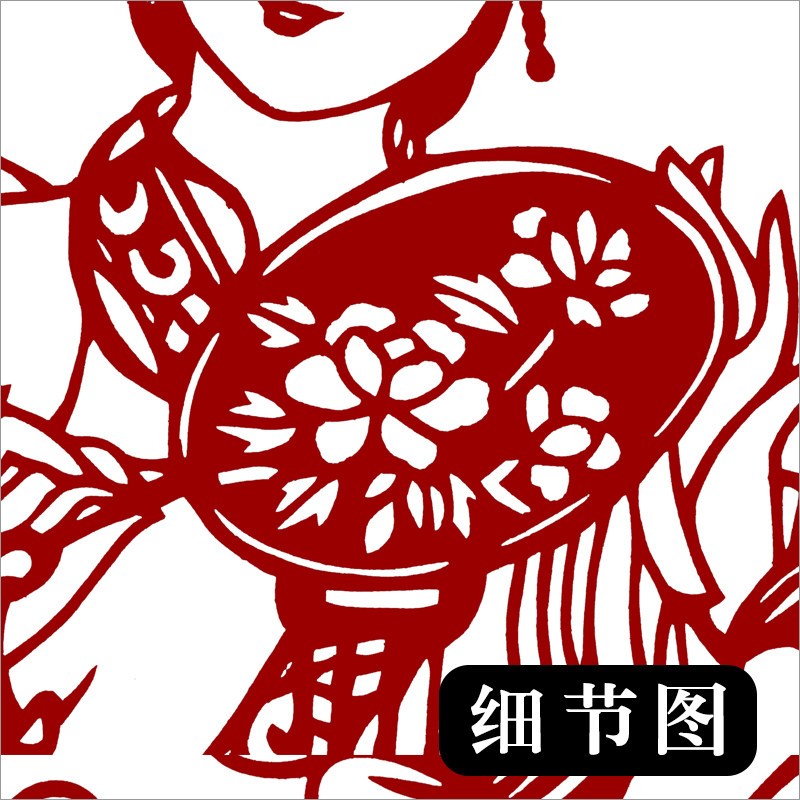 红楼梦物剪纸底稿图样手工纸雕图案黑白打印底稿图稿