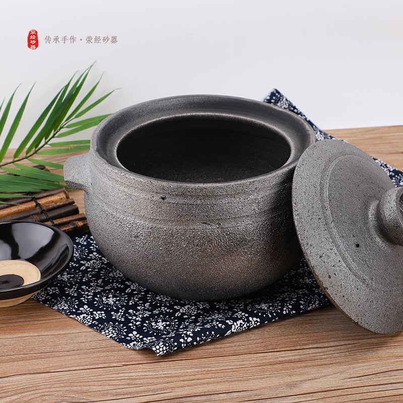 雅安荥经砂锅炖锅煲汤锅炖鸡锅老式陶土砂锅大号无釉沙锅商用