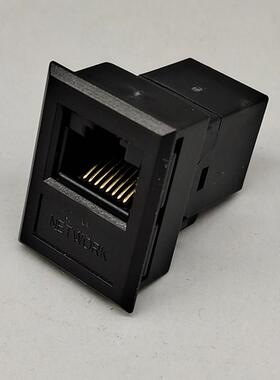 黑色CAT5E超五类直通直插网络带支架RJ45网线信息电脑模块桌插