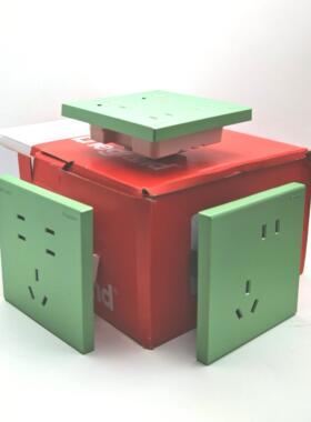 罗格朗哑光绿色开关插座 家用装饰艺术 不间断UPS七孔八孔磨砂