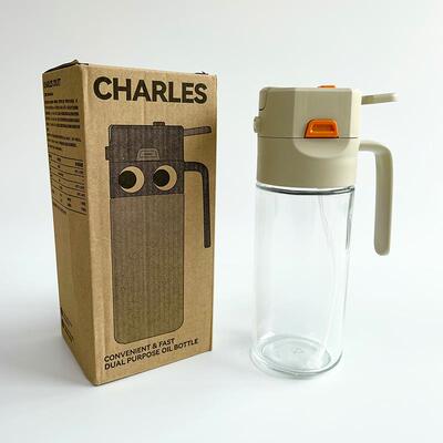 TTANG喷倒两用油壶玻璃喷油壶家用厨房防漏油不挂油雾化喷油瓶罐