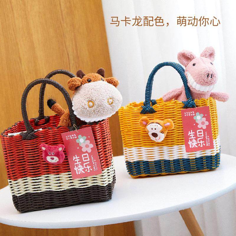 宝宝满月伴手礼儿童生日宴百天幼儿园十周岁小朋友空篮子回礼盒子