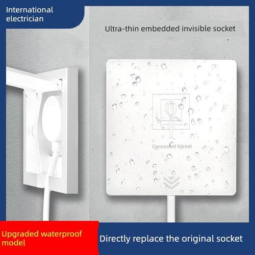 86型嵌入式插座墙壁隐藏隐形内嵌式冰箱专用五孔家用开关插座面板