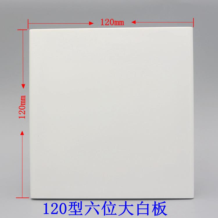 120型六位空白板大盖板120*120mm开关插座填充面板挡洞板盲板面板
