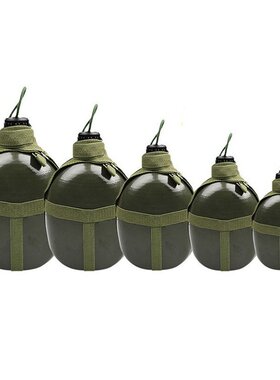 多功能绿色老式水壶消防应急铝水壶大容量便携登山露营水壶