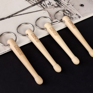 琦材鼓棒钥匙扣 架子鼓木质儿童鼓槌模型 打击乐周边迷你鼓棒挂件