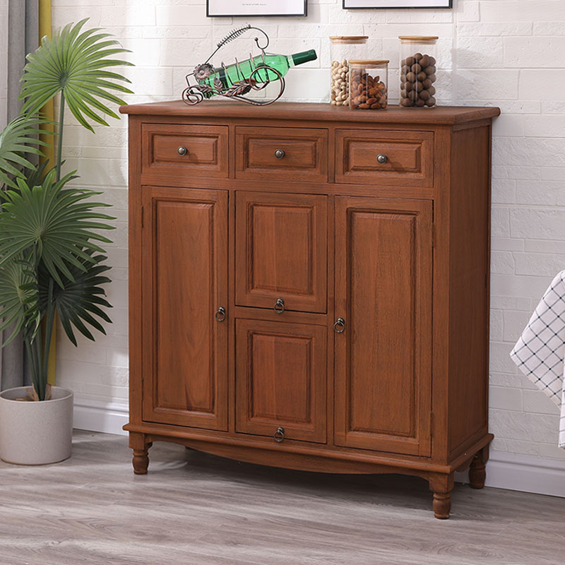 斗柜实木收纳储物柜餐边柜带门靠墙小柜子客厅卧室五斗九斗柜美式