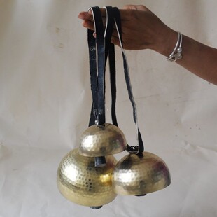 原色黄铜驼铃铜铃铛冥想手摇铃创意门铃门挂空灵禅修东巴铃隔山铃