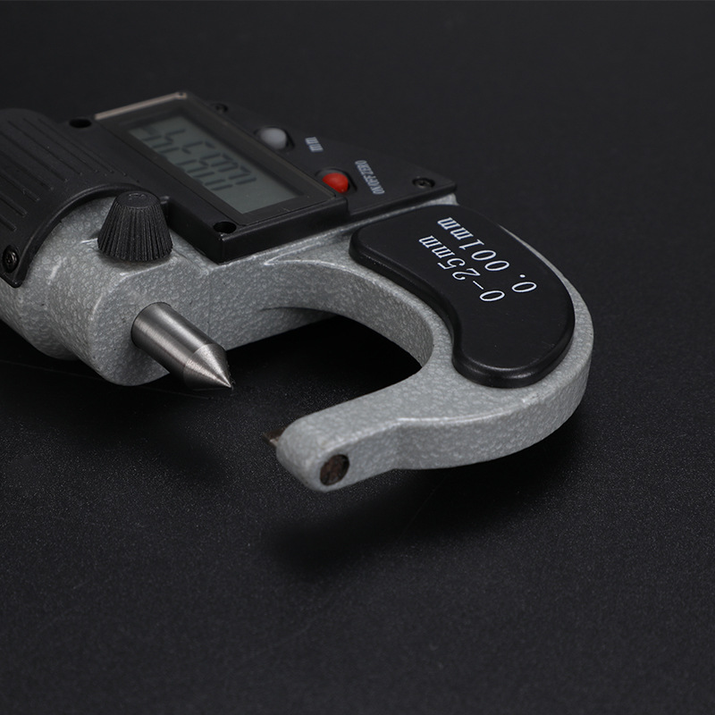 广陆单尖头数显千分尺0-25mm电子螺旋测微器单尖头外径千分尺50mm