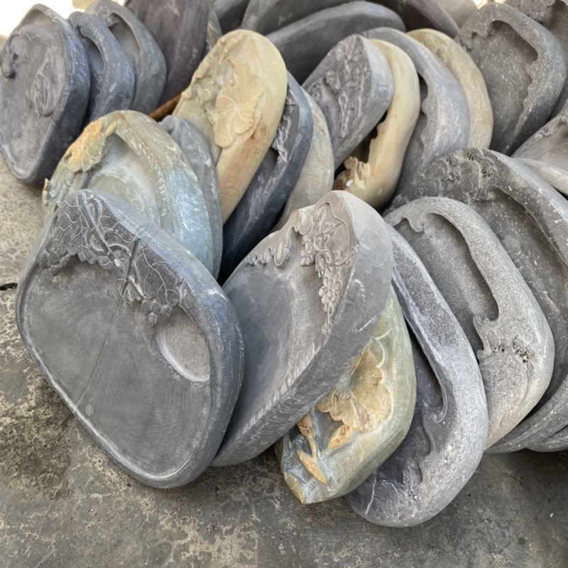 肇庆砚台端砚梅花坑天然石眼 绿端 斧柯东 文房四宝实用礼品包邮